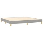 vidaXL Sommier tapissier matelas et LED Gris clair 200x200 cm Tissu