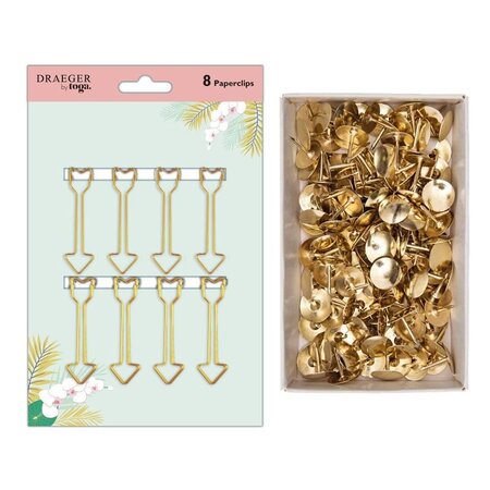 8 trombones flèches + 150 punaises dorées