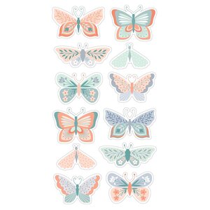 Stickers 3D papillons pastel
