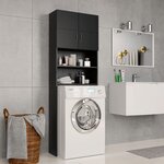 vidaXL Meuble de machine à laver Noir 64x25 5x190 cm Bois d'ingénierie