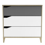 Commode 2 + 1 tiroirs - GENIUS - Blanc et Gris - 78 3 x 42 6 x 75 9 cm - DEMEYERE