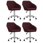 vidaXL Chaises pivotantes à manger lot de 4 violet tissu