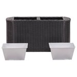 vidaXL Lit surélevé de jardin 80x25x40 cm Résine Tressée Noir
