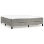 vidaXL Sommier à ressorts de lit Gris clair 180x200 cm Velours
