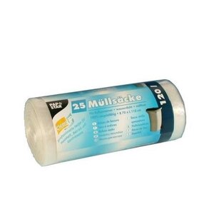 Rouleau de 25 Sacs Poubelle HDPE 120 Litres 1100x700 mm Transparent PAPSTAR