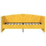 vidaXL Lit avec matelas et éclairage USB Jaune Velours 90x200 cm