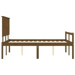 vidaXL Cadre de lit avec tête de lit marron miel 140x190cm bois massif