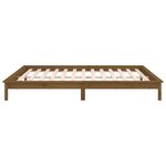 vidaXL Cadre de lit à LED marron miel 150x200cm très grand bois massif