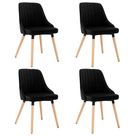 vidaXL Chaises à manger lot de 4 Noir Velours