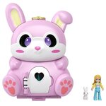 Polly pocket - coffret transformable lapin  avec mini-poupée polly  figurine de lapin et surprises - mini-poupée - des 4 ans