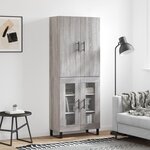 vidaXL Buffet haut Sonoma gris 69 5x34x180 cm Bois d'ingénierie