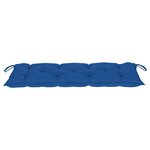vidaXL Banc Batavia avec coussin bleu 120 cm Bois de teck massif
