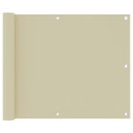 vidaXL Écran de balcon Crème 75x500 cm Tissu Oxford