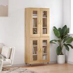 vidaXL Buffet haut Chêne sonoma 69 5x34x180 cm Bois d'ingénierie