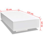 vidaXL Table basse Haute brillance Blanc