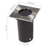 vidaXL 12 Pièces Lampes encastrables au sol d'extérieur Carré