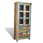 vidaXL Bibliothèque multicolore 5 tiroirs et 2 portes Bois récupéré