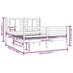 vidaXL Cadre de lit Gris Bois de pin massif 160x200 cm