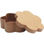 Lot de 8 boîtes forme fleur en carton brun à décorer