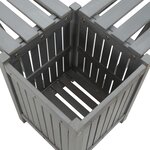 vidaXL Banc d'angle de jardin et jardinière 117 cm Bois d'acacia Gris