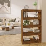 vidaXL Bibliothèque/Séparateur de pièce Chêne fumé 80x30x135 cm