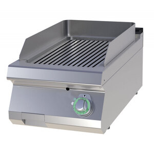 Plancha électrique plaque en acier rainurée - 4 5 kw -  - acier 400x730x300mm