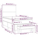vidaXL Lit à sommier tapissier et matelas Gris foncé 90x190 cm Tissu