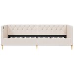 vidaXL Lit avec matelas et éclairage USB Crème Tissu 90x200 cm