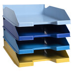 Set De 4 Corbeilles-à-courrier Combo Midi Bee Blue - Couleurs Assorties - Exacompta
