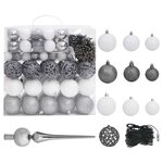 vidaXL Arbre de Noël artificiel pré-éclairé/boules pommes de pin 240cm