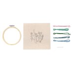 Kit de broderie - Fleurs et graminées - 13 5 cm