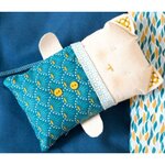 Coupon de tissu 55 x 45 cm - Flammes orange et bleues