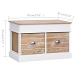 vidaXL Banc d'entrée 70 x 35 x 45 cm Bois de Paulownia