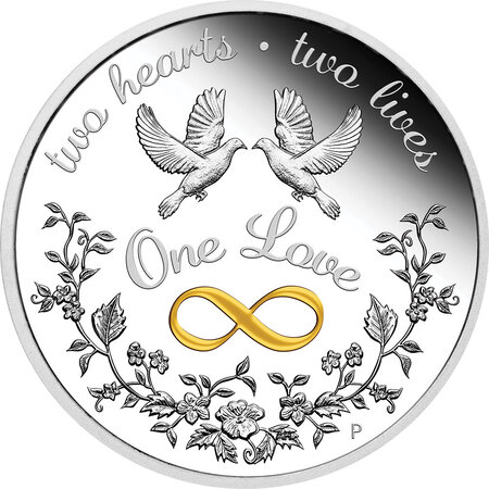 Pièce de monnaie en argent 1 dollar g 31.1 (1 oz) millésime 2023 one love