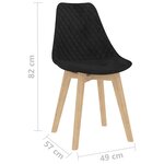 vidaXL Chaises à manger lot de 6 noir velours