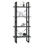 vidaXL Bibliothèque à 4 niveaux Gris 60x30x140 cm Aggloméré