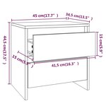 vidaXL Tables de chevet 2 Pièces Chêne fumé 45x34 5x44 5 cm Aggloméré