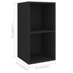 vidaXL Meubles TV muraux 2 Pièces Noir Aggloméré
