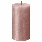 Bolsius Bougies pilier rustiques Shimmer 4 Pièces 130x68 mm Rose