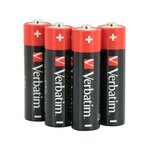 VERBATIM PILES ALCALINES AA, ALCALINE, CYLINDRIQUE, 1,5 V, 10 PIÈCE(S), AA, NOIR, ROUGE