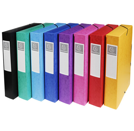 Boite De Classement Exabox Dos 60mm Carte Lustrée - A4 - Couleurs Assorties - X 8 - Exacompta