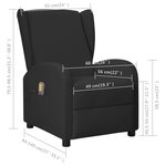 vidaXL Fauteuil de massage à oreilles noir similicuir