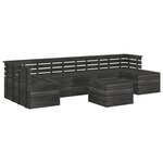 vidaXL Salon palette de jardin 8 Pièces Bois de pin massif Gris foncé