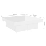 vidaXL Table basse Blanc brillant 90x90x28 cm Aggloméré