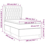 vidaXL Lit à sommier tapissier avec matelas Gris foncé 100x200 cm