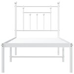 vidaXL Cadre de lit métal avec tête de lit blanc 75x190 cm