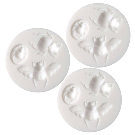 3 mini moules en silicone pour pâte polymère - Scarabée