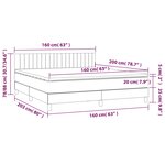 vidaXL Lit à sommier tapissier et matelas Noir 160x200 cm Velours