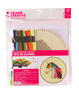 Kit Broderie sur Bois Suspension à Broder Licorne