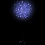 vidaXL Sapin de Noël 200 LED blanc bleu Cerisier en fleurs 180 cm